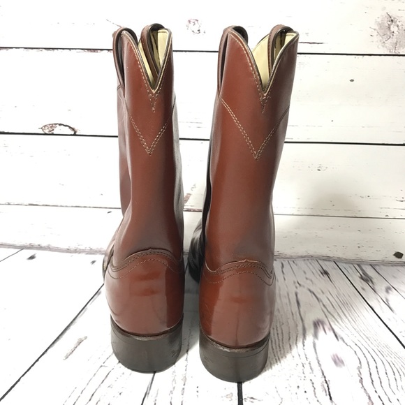 Laredo Redwood Leather Cowboy Western Tall Boots - Picture 6 of 7